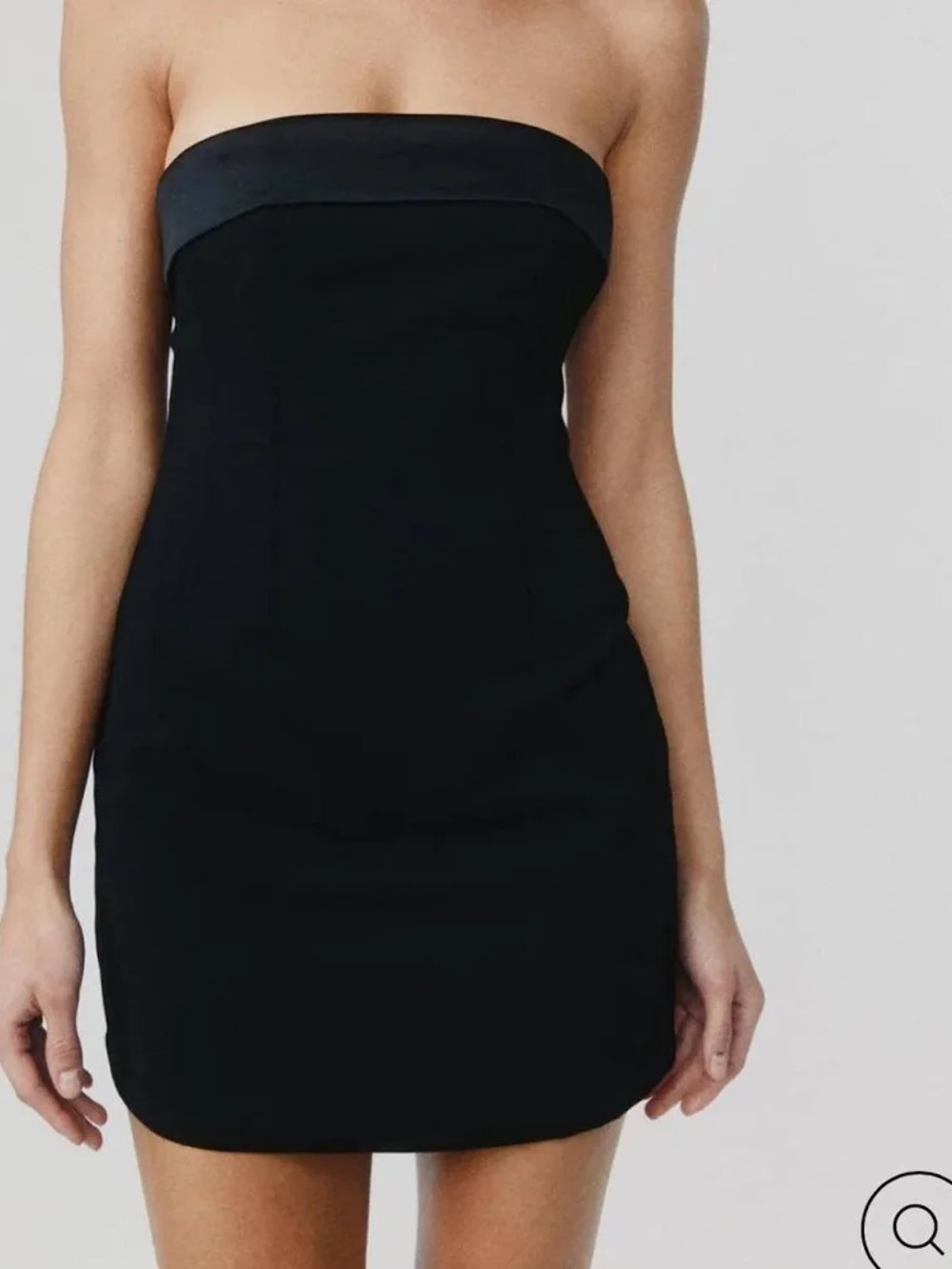 With Jean Strapless Black Mini Tube Dress